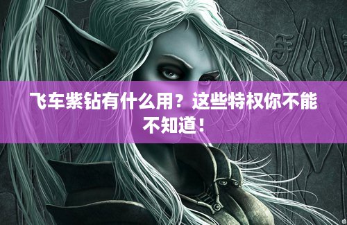 飞车紫钻有什么用？这些特权你不能不知道！