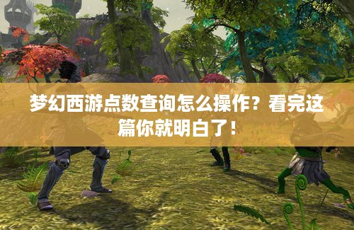 梦幻西游点数查询怎么操作？看完这篇你就明白了！