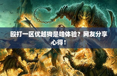 殴打一区优越狗是啥体验？网友分享心得！